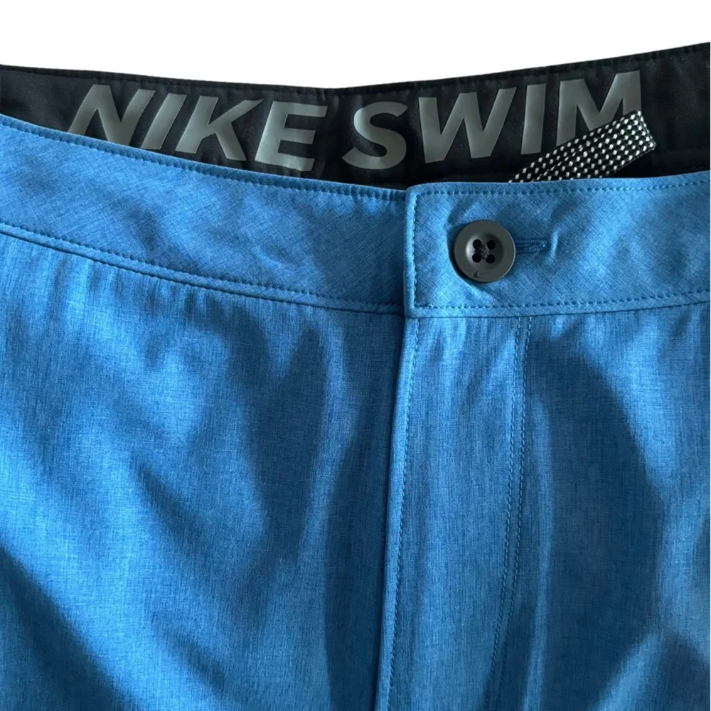 NIKE: Four Way Stretch Swim Trunk in Blue‎